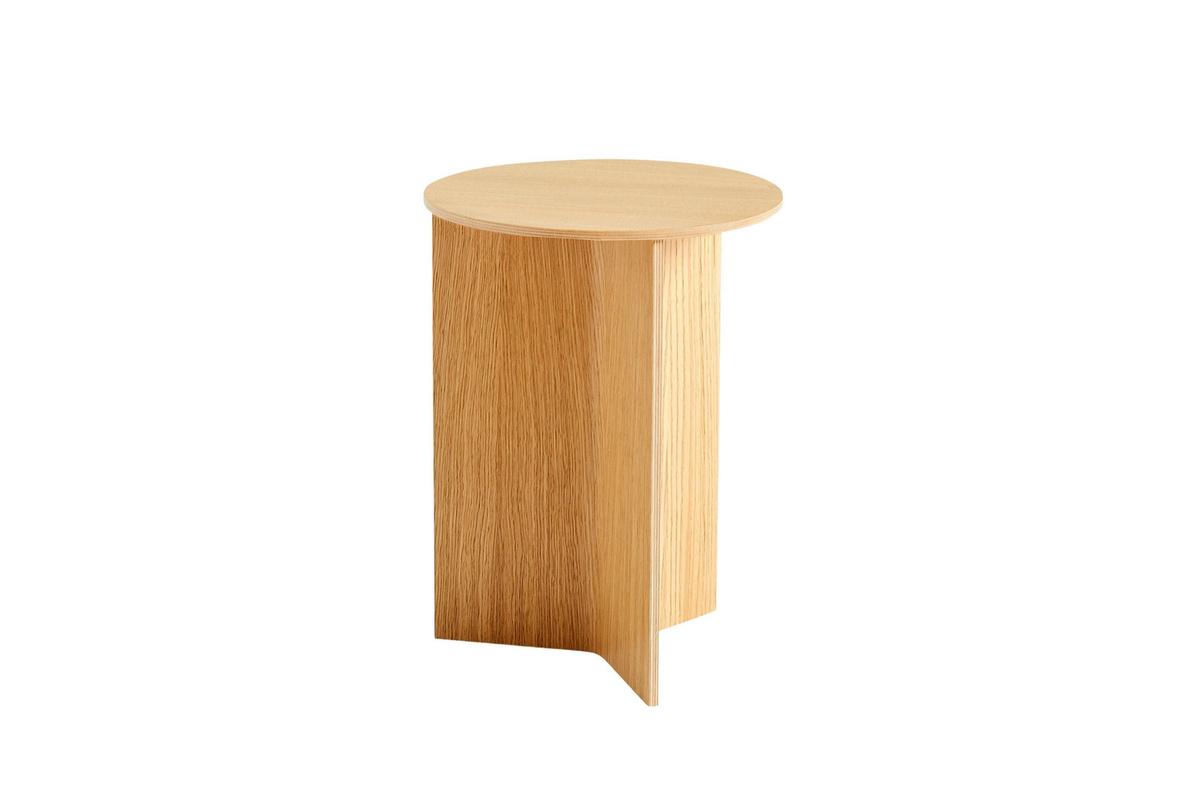 HAY Slit Beistelltisch Wood Hoch in Eiche oder Nussbaum mit runder Form - Bild 3