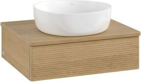 V&B Waschtischunterschrank Antao mit Frontstruktur in Honey Oak, B/T/H: 60 x 50 x 19 cm - Bild 1