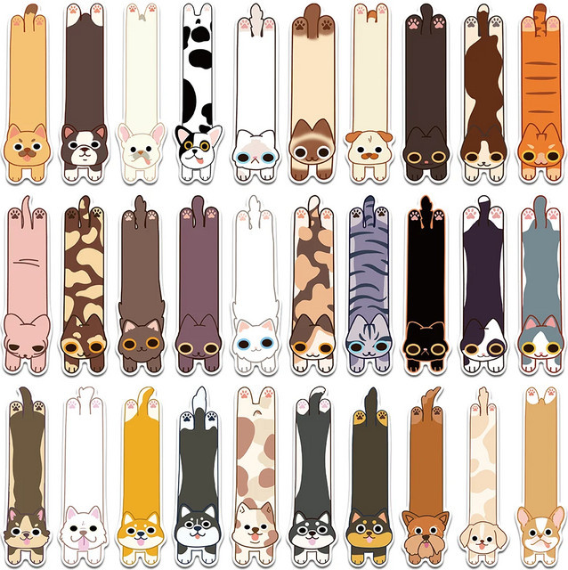 30 Stück Lesezeichen mit Katzen und Hunden in Multicolor aus Papier - Bild 1