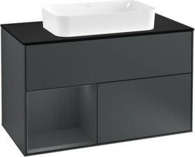 V&B Finion Waschtischunterschrank Abdeckplatte, Blau lackiert, Breite: 100 cm, Tiefe: 50,1 cm - Bild 1