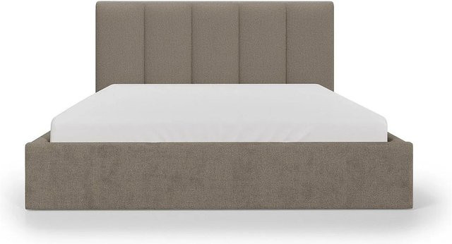 Vente-unique Bett Kilaclo mit Bettkasten in Taupe/Beige, B/T/H: 200 x 200 x 211 cm - Bild 1