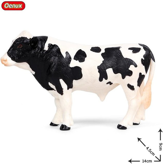 Oenux Simulation Niedliche Nutztiere Milchkuh Rind Kalb Angus Bulle Ochse Büffel Modell, Actionfiguren, ab 3 Jahren - Bild 1