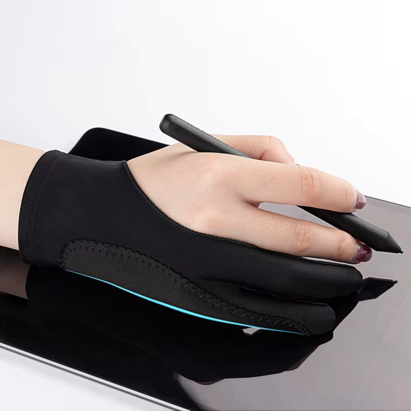 Anti-Touch Zwei-Finger Malhandschuh für Tablet und Digital Board in Schwarz - Bild 4