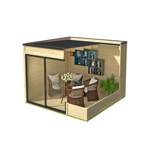 Mr. GARDENER Gartenhaus Kubus aus naturbelassenem Fichtenholz in Beige, B/H/T: 300 x 239 x 300 cm - Bild 2