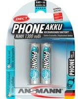 Ansmann DECT maxE HR06 Mignon AA NiMH Akku 1300 mAh 1.2V 2er Packung in Silber - Bild 2