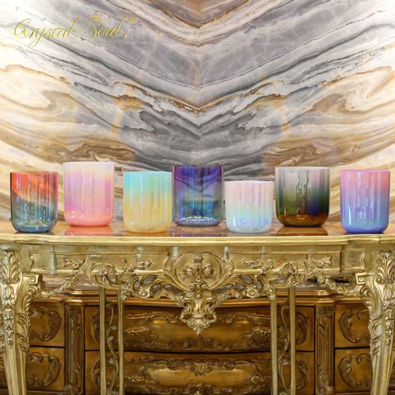 CrystalSoul 432Hz Dazzling Gradient Alchemy Kristall Klangschale in Mehrfarbig mit Zubehör und Tasche - Bild 1