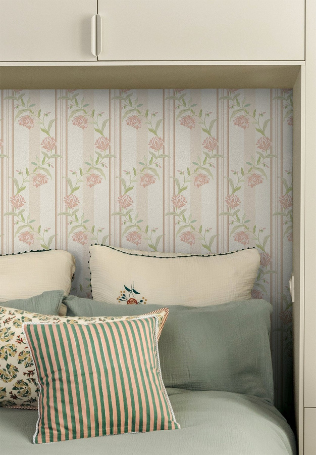 Isidore Leroy Tapete Sangam Botanisches Design in Rose, Pink, Beige und Weiß, Vlies-Tapete, vorgestrichen - Bild 1