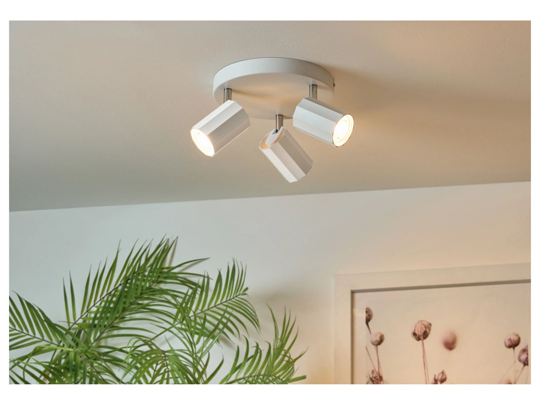 LIVARNO HOME Schienenleuchte mit 3 neigbaren und schwenkbaren LED-Spots in Mattweiß - Bild 3