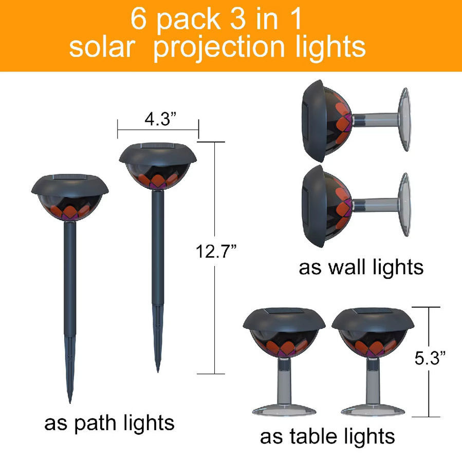 OSIDEN Solarbetriebene Garten-Projektorlampe zur Landschaftsdekoration für Außenbereiche wie Hof, Rasen und Gehweg - Bild 2