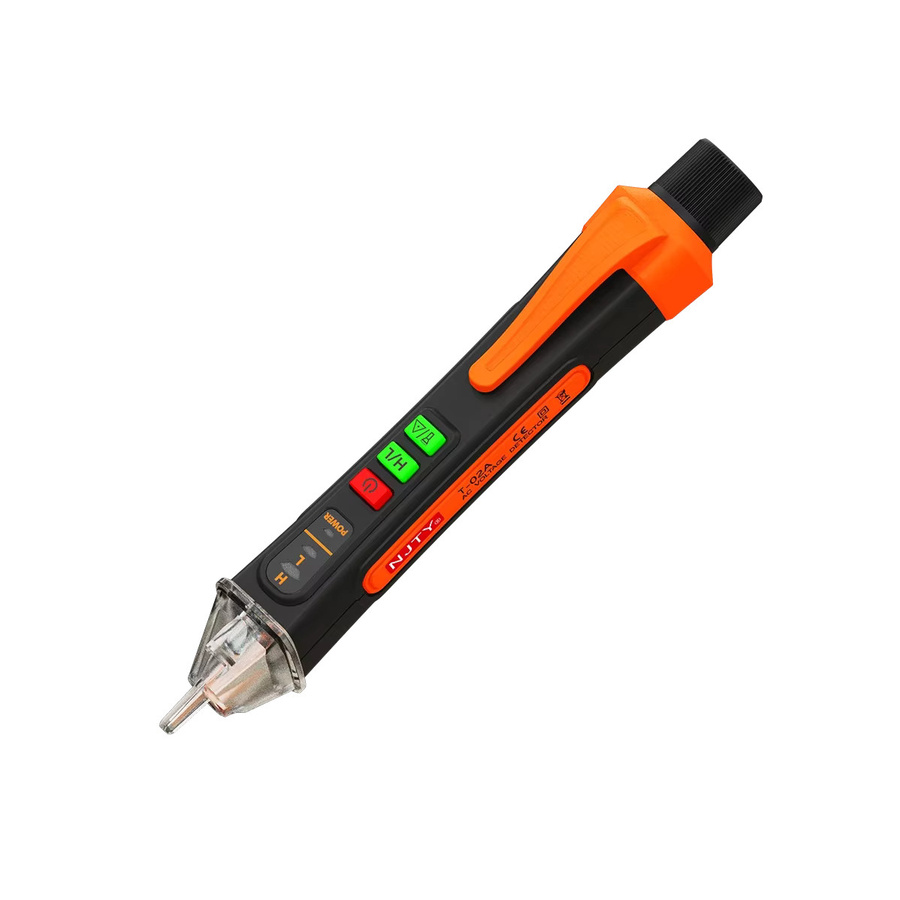 NJTY T02A Spannungsdetektor in Schwarz, berührungsloser AC-Spannungsprüfer mit Sprachausgabe für 12–1000 V, 50/60 Hz - Bild 1