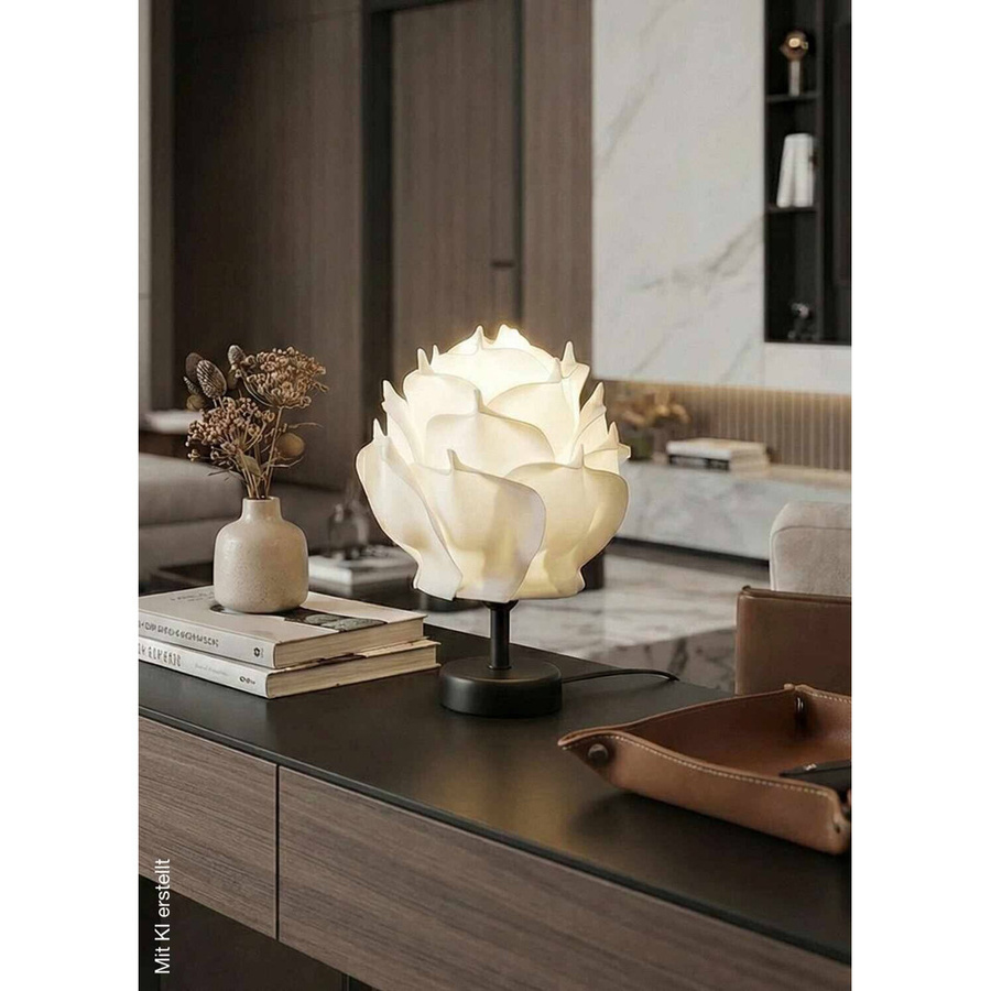 Opviq Tischleuchte aus Metall in Schwarz und Weiß für Wohnzimmer und Home Office, B/H/T: 24 x 30 x 24 cm - Bild 2
