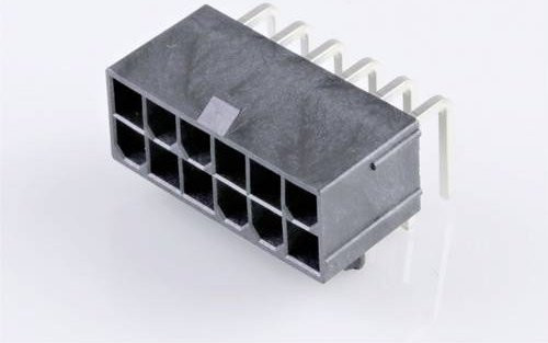Molex Einbau-Buchsenleiste aus Kunststoff, 12 Pol, Schwarz - Bild 1
