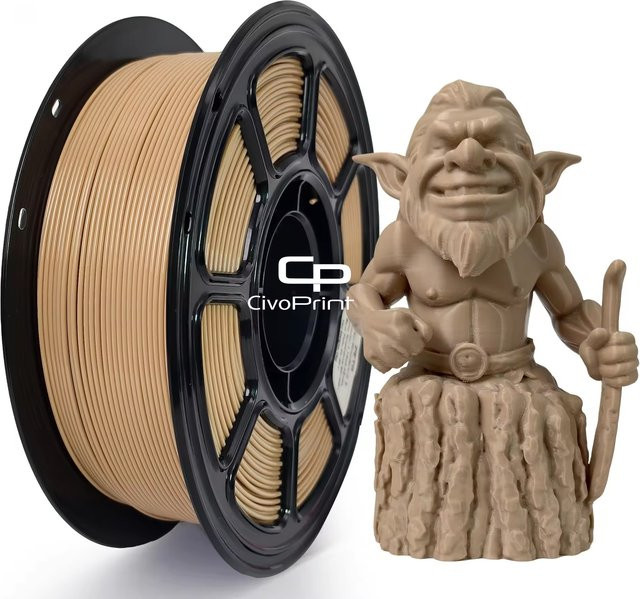 Civo PETG 3D-Drucker-Filament mit Holzstruktur in Braun, Durchmesser 1,75 mm - Bild 1