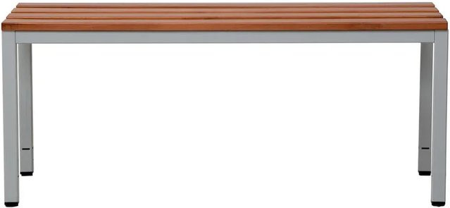 PROREGAL Sitzbank Seal freistehend aus Holz und Stahlblech in Grau und Buche, H x B x T: 40 x 100 x 40 cm - Bild 1