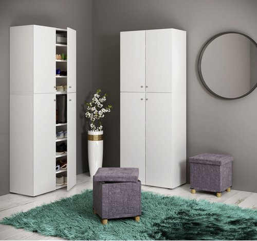 VCM Stoff Sitztruhe Sizos M Aufbewahrungsbox und Sitzhocker in Anthrazit Schwarz, H x B x T: 40 x 38 x 38 cm - Bild 2