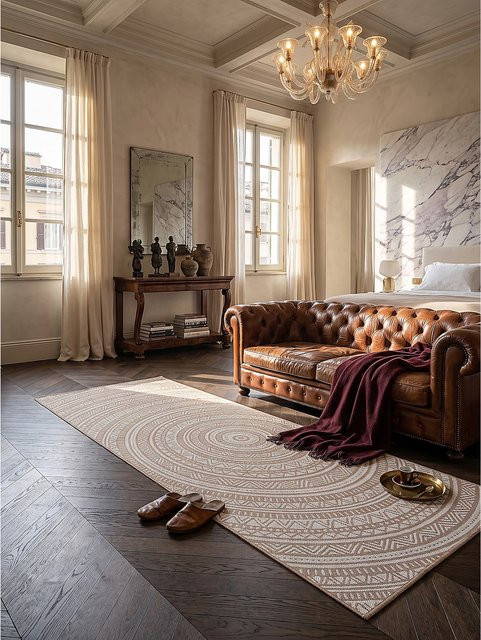 Läufer Kadima Design in Natur Beige, pflegeleicht, B/T: 80 x 200 cm - Bild 1