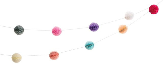 Rico Design Mini-Wabenballgirlande aus Seidenpapier in Pastell Multicolor, 2m Länge - Bild 1