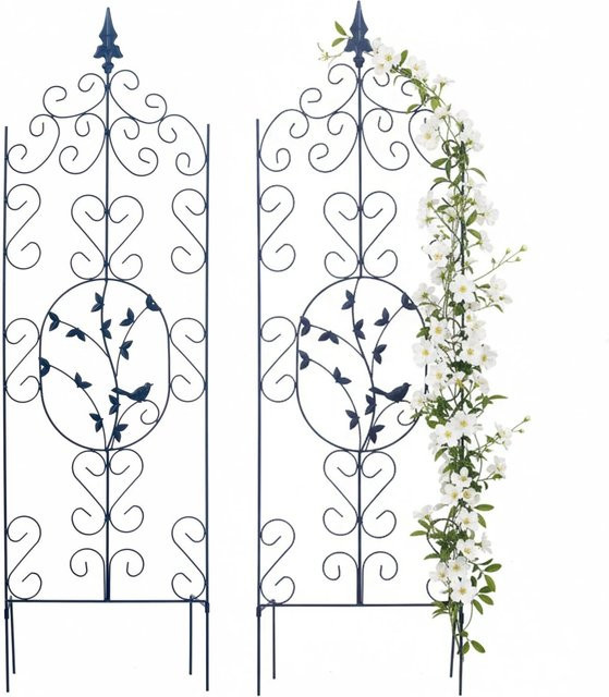 Relaxdays Rankhilfe aus Metall in Schwarz, 2er-Pack Blumengitter für den Garten, H x B x T: 116 x 35 x 15 cm - Bild 1