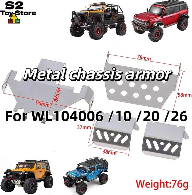 WLtoys Edelstahl-Chassispanzerung LY207, RC Off-Road-Autozubehör, Metall, Grau - Bild 1
