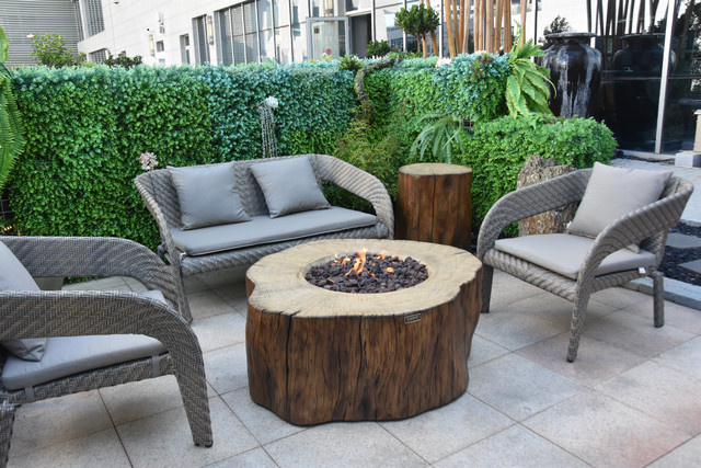 Elementi Gasfeuerstelle Manchester in Baumstamm-Optik, braun, L x B x H: 105 x 100 x 43 cm - Bild 1