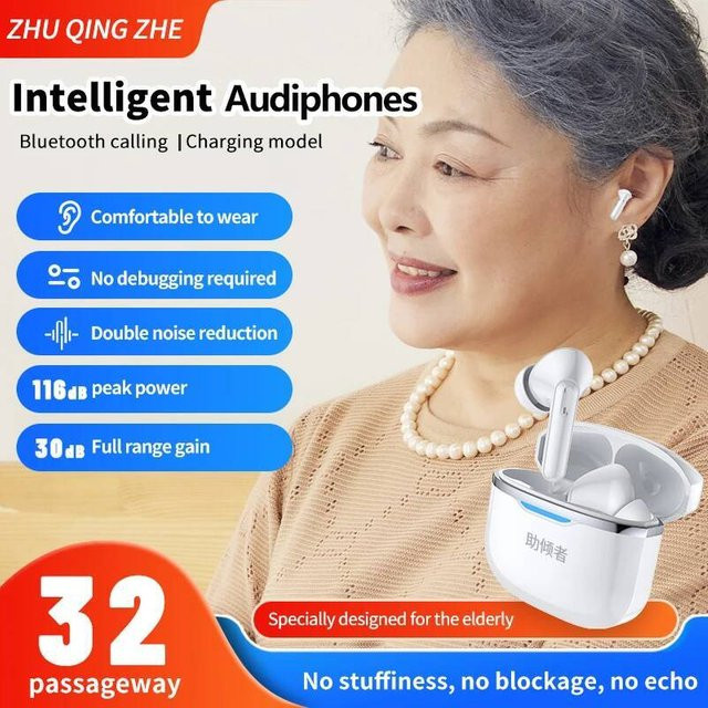 Sunffice Bluetooth In-Ear Hörgerät mit Rauschunterdrückung und Tonverstärker, wiederaufladbare Hörhilfe in Weiß - Bild 1