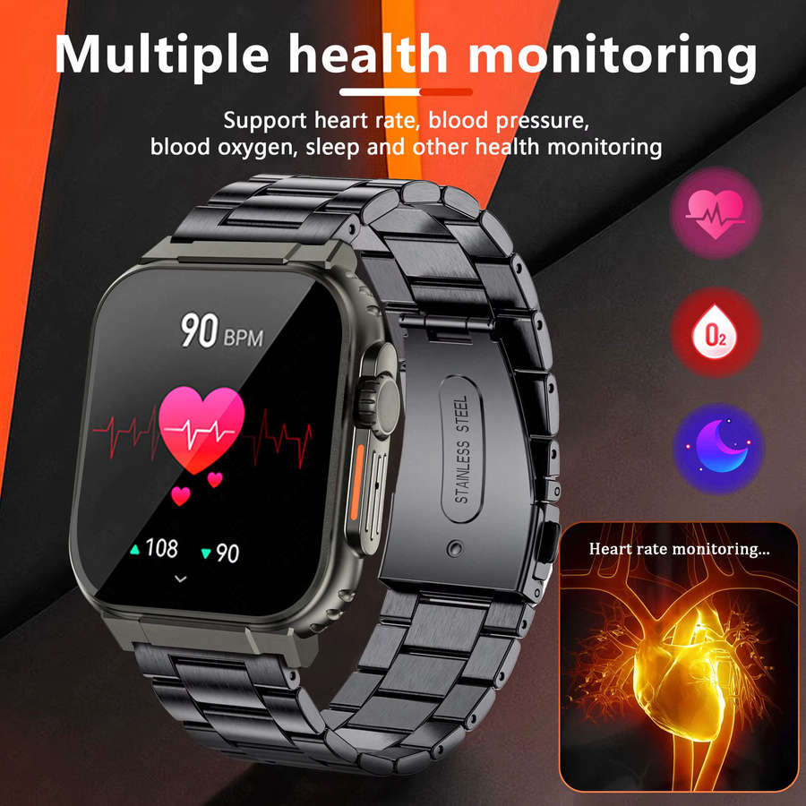 LIGE Smartwatch für Männer in Schwarz mit IP68 Wasserdichtigkeit und Fitness-Funktionen für Android - Bild 4