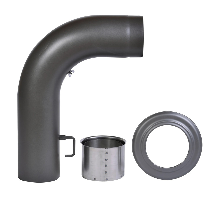 Firefix Rauchrohr-Set aus Stahl in Dunkelgrau, 3-teilig, Durchmesser: 15 cm, Länge: 60 cm - Bild 2