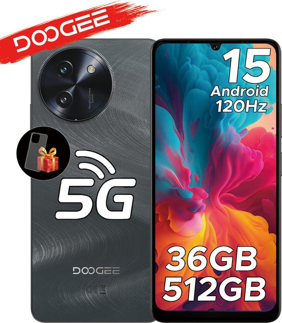 Doogee Note59 Pro+ 5G Smartphone mit Android 15, 6,75 Zoll 120Hz Display, 12GB RAM, 512GB Speicher, 6250mAh Akku, NFC, Global Version - Bild 1