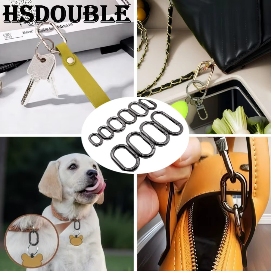 HSDOUBLE Metall O-Ring Oval zum Öffnen für Leder Taschen, Handtaschen und Schlüsselringe, Farbe: Silber, 10er-Pack, Durchmesser: 14-40 mm - Bild 4
