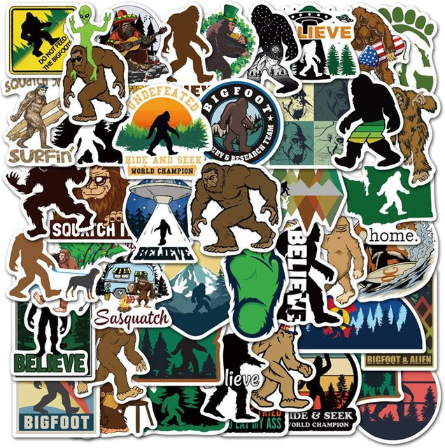 ZAGAN Bigfoot Natur Sasquatch Aufkleber-Set, 50-teiliges Set, Bunt / Mehrfarbig - Bild 1