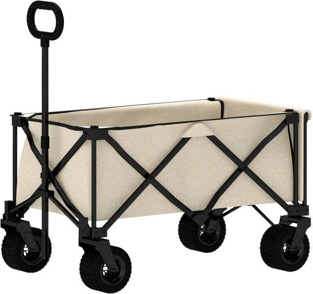 Outsunny Gartenwagen aus Polyester und Stahl in Beige B/H/L: 48 x 92 x 90 cm - Bild 1