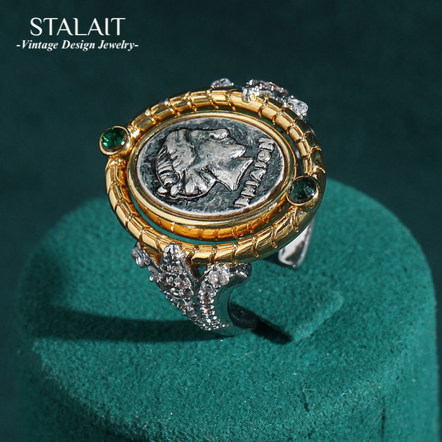STALAIT Ring, Messing, Goldfarbe, Damen, Vintage - Bild 1