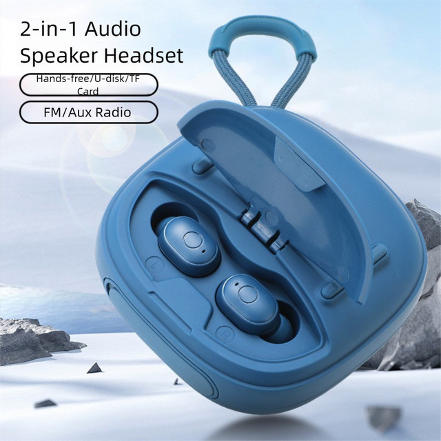YOCUNKER 2-in-1 Bluetooth 5.3 Audio Stereo Bass Lautsprecher und Headset mit IPX4 Wasserdichtigkeit für Sport und Outdoor in Pink oder Blau - Bild 1