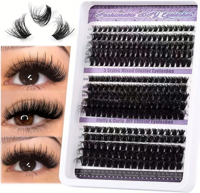 Cloison Wimpernbüschel, Black, 280 Stück, 10-18mm, D-Curl, Unisex - Bild 1