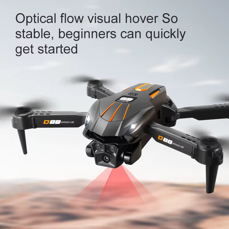 FACEGLE D88 Drohne mit Optical Flow Version, faltbarer Quadcopter in Orange mit zwei Kameras und Sechs-Achsen-Gyroskop - Bild 6