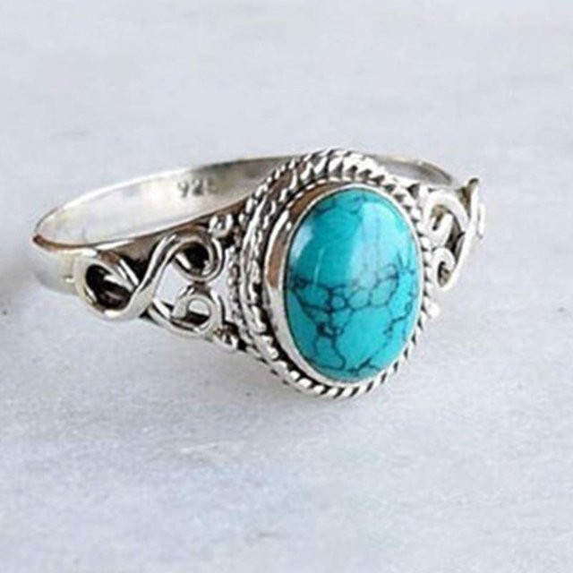YuTao Scriptures Ring, Natürlicher Türkis, Damen - Bild 1