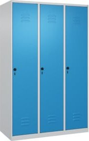 C+P Spind Classic PLUS Spind mit 3 Abteilen, Sicherheits-Drehriegel und 4 Garderobenhaken, B/T/H: 120 x 50 x 185 cm - Bild 1