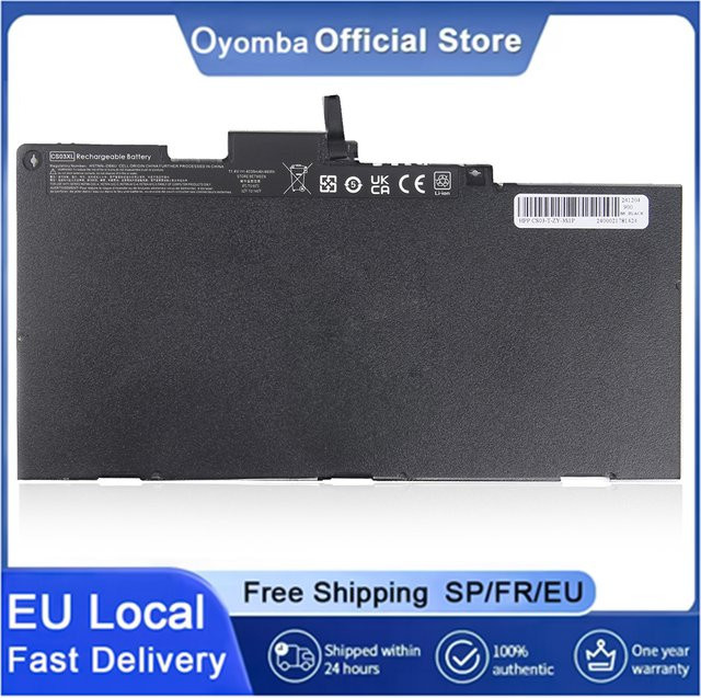 Oyomba CS03XL TA03XL Li-Ion Akku für HP EliteBook 745 755 840 850 G3 G4 848 G3 ZBook 15u G3 G4 in Schwarz - Bild 1