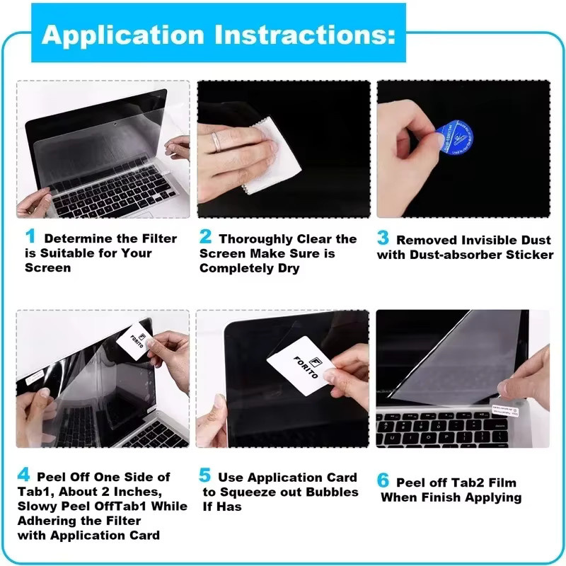 OUYUANSU HD Schutzfolie für Laptop-Bildschirme 13,6 bis 15,6 Zoll 16:9 transparent - Bild 5