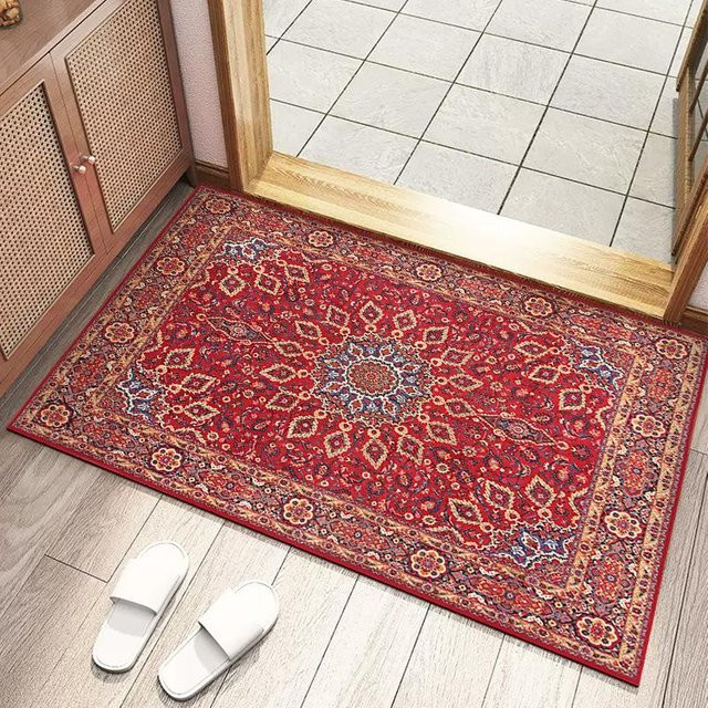 Rutschfester Teppich von Lodestar im Vintage-Stil mit böhmisch-ethnischem Design, rot, B/T: 80 x 50 cm - Bild 1