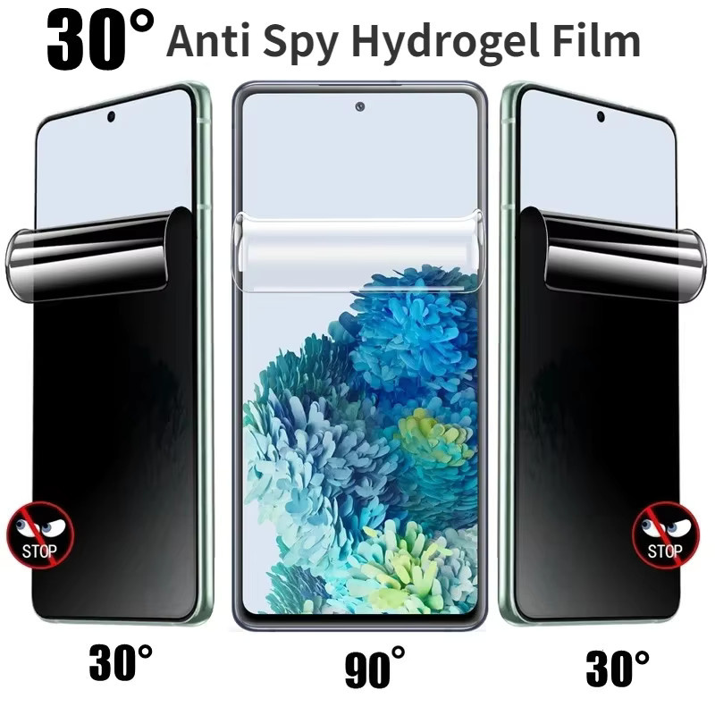3er-Pack Anti-Spion Hydrogel-Schutzfolie für Samsung Galaxy S24 S23 S22 S21 S20 Ultra S10 S9 Note 20 10 transparent - Bild 2