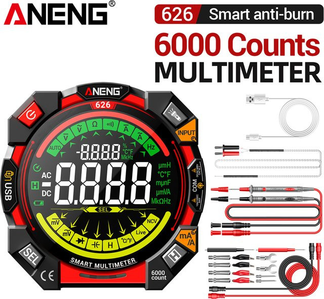 ANENG 626 Digitalmultimeter hochpräziser AC/DC-Tester mit NCV-Spannungsinduktion bis 600 V - Bild 1