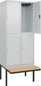 C+P Doppelstock-Spind Classic PLUS Sitzbank mit 2 Abteilen, Buche-Hartholz, B/T/H: 212 x 80 x 81,5 cm - Bild 1
