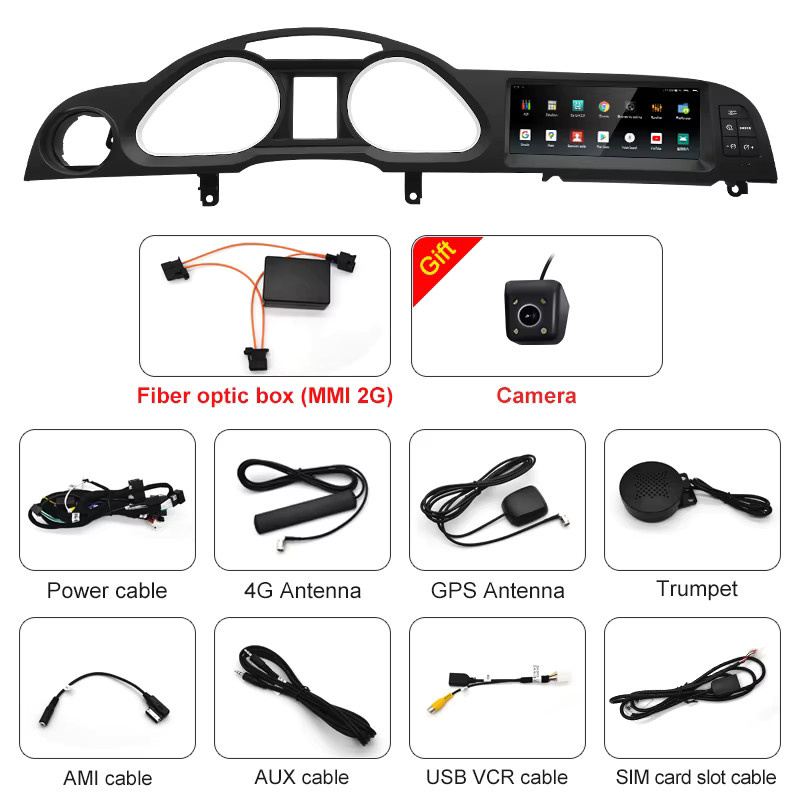 STWEI Multimedia Autoradio mit Android Auto und CarPlay, 8,8 Zoll Display, Schwarz, mit GPS, passend für Audi A6 C6 (2005-2011) - Bild 5