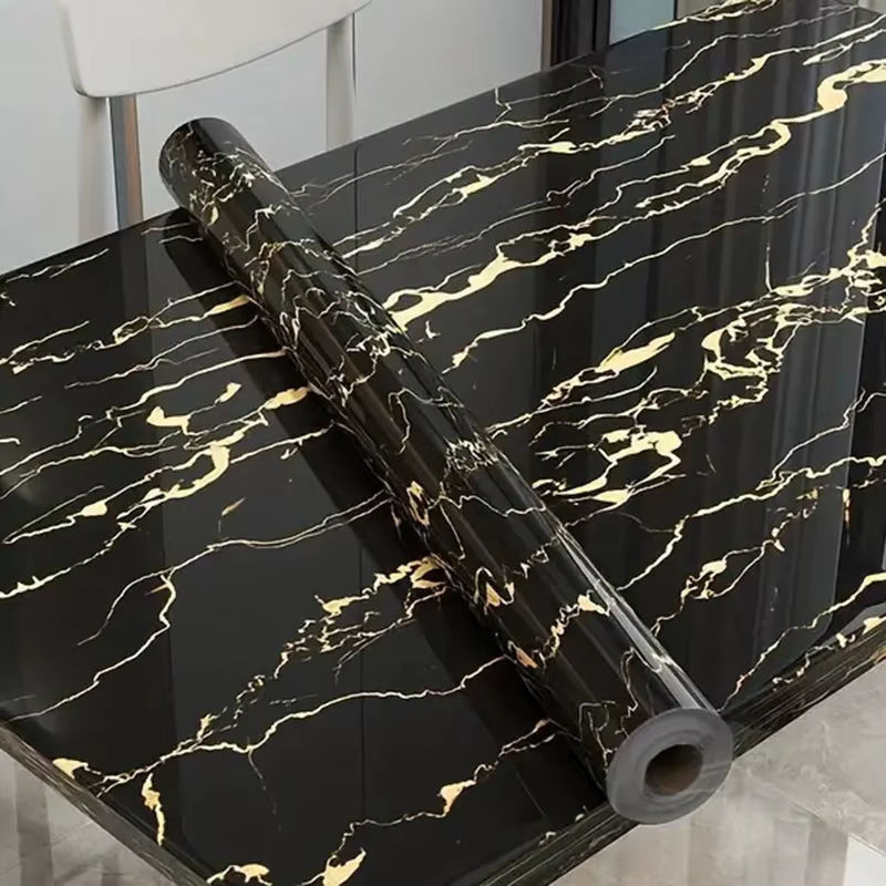Selbstklebende Küchentapete in Marmor-Optik, wasserdichte und ölabweisende PVC-Arbeitsplatten-Folie zur Schrank-Renovierung - Bild 2
