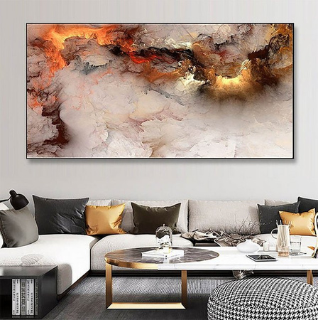 TPFLiving Poster Leinwand Abstrakte bunte Wolken Multicolor B: 30 cm, H: 60 cm