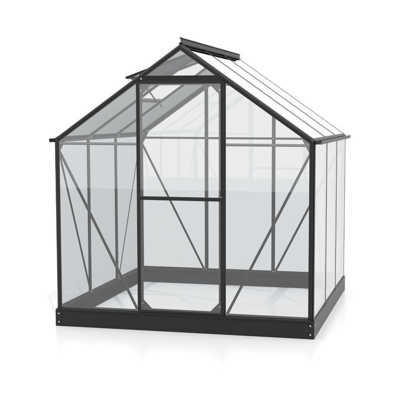 Vitavia Gewächshaus Triton 3800 Schwarz mit 3,8 m² Fläche, ESG-Glas und Stahlfundamentrahmen - Bild 4
