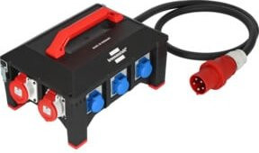 Brennenstuhl Professional Gummi-Baustromverteiler BSV 5-63A FI Typ B, Schwarz, 2m H07RN-F 5G16,0, 1xCEE32A + 2x16A, 6x230V, IP44 - Bild 1
