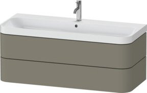 Duravit Möbelwaschtisch Happy D.2 Plus in Steingrau s-matt mit 2 Lavabos und 1 Halbschale, Breite: 117,5 cm, Tiefe: 49 cm - Bild 1