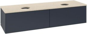 V&B Waschtischunterschrank Antao mit Beleuchtung, Farbe Botti Matt Blau Lackiert, B/T: 160 x 50 cm - Bild 1